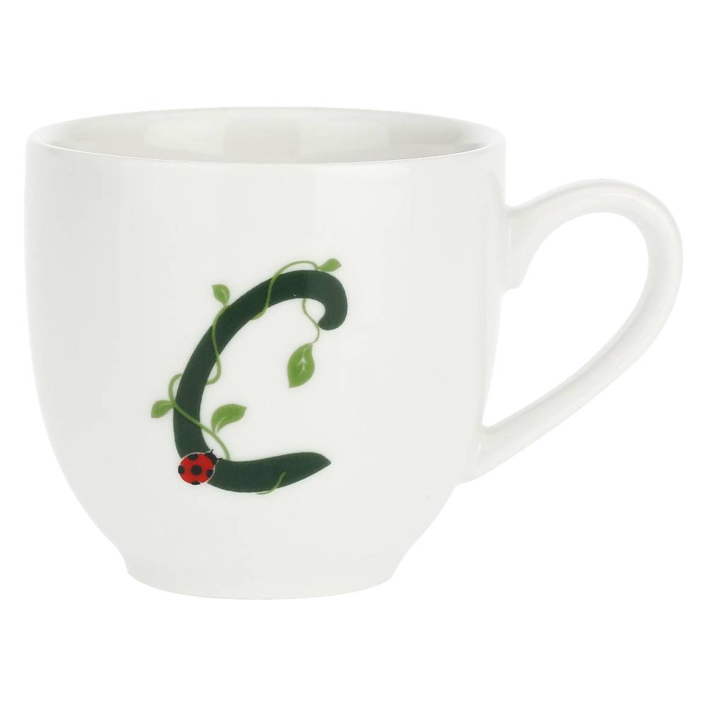 La Porcellana Bianca Gift Box Tazza Caffè con piattino Lettera 'C' Solotua Pezzi Unici