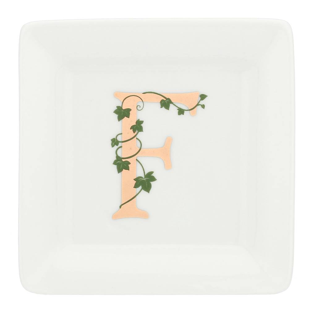 La Porcellana Bianca Gift box Piattino Quadrato con lettera 'F' Adorato Saldi