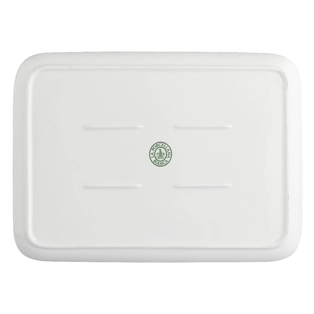 La Porcellana Bianca Set 4 Piatti Rettangolari 30x22x2,1 cm Essenziale New Age Vendite Flash