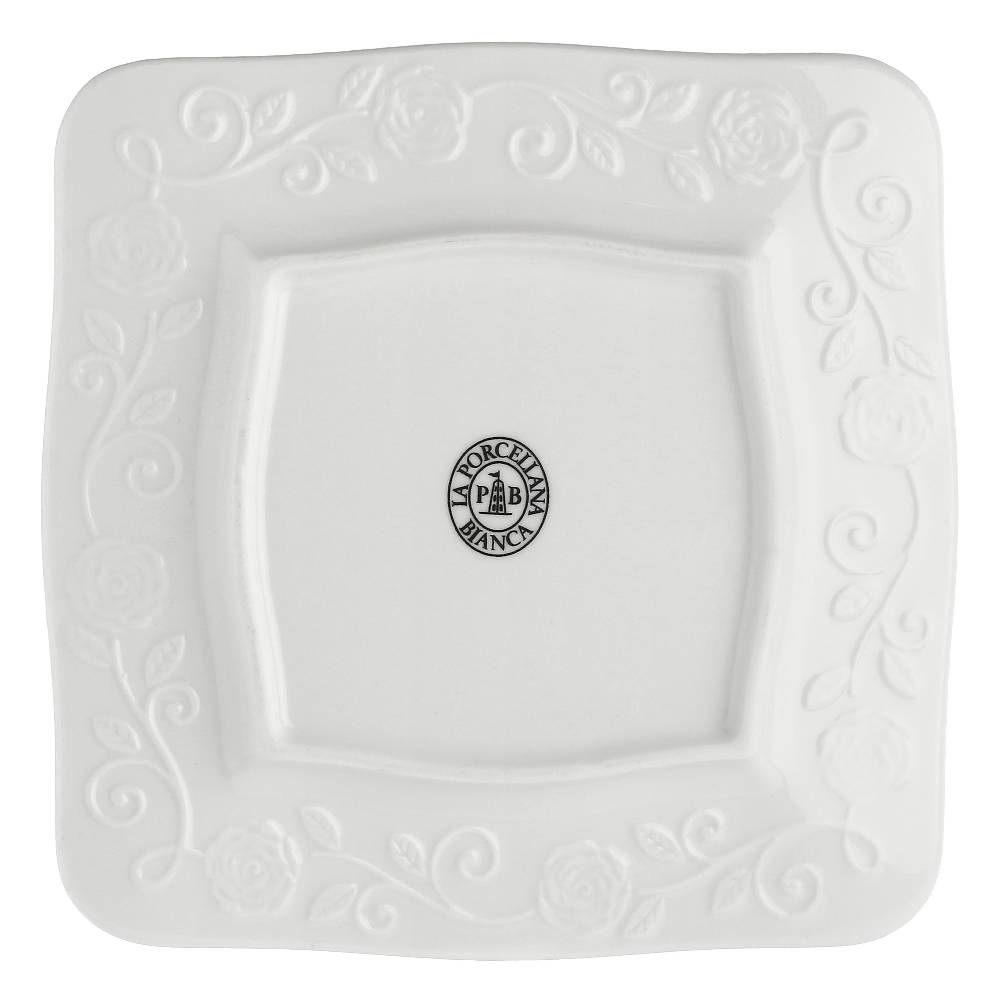 La Porcellana Bianca Set 6 Piatti Quadrati 20x20 Florentina Nuovo