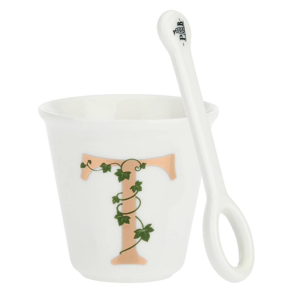 La Porcellana Bianca Gift box Bicchierino 'T' con cucchiaino Unico Promozione Limitata