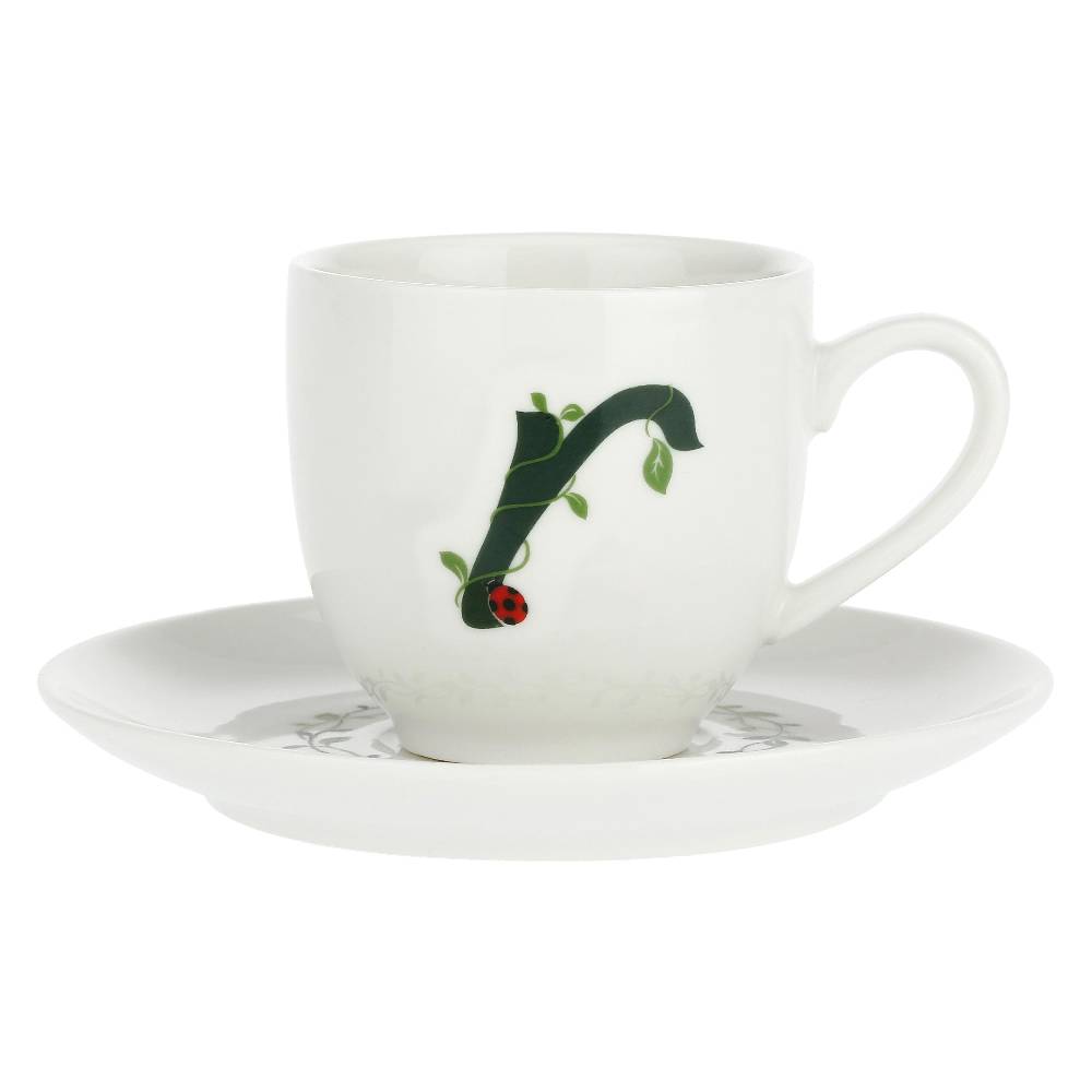 La Porcellana Bianca Gift Box Tazza Caffè con piattino Lettera 'R' Solotua Prezzo Ridotto