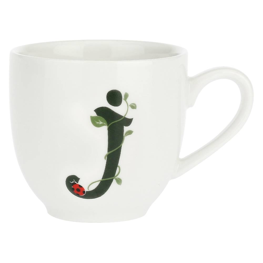 La Porcellana Bianca Gift Box Tazza Caffè con piattino Lettera 'J' Solotua Sottocosto
