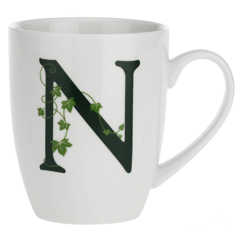 La Porcellana Bianca Gift box Mug con lettera 'N' Atupertu