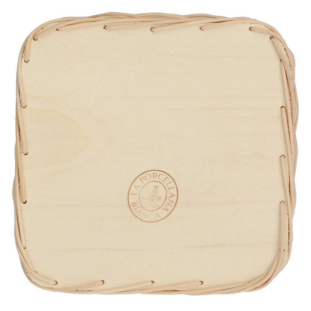 La Porcellana Bianca Supporto Menage Vassoio Quadrato 16,5x16,5 cm Midollino Spedizione Gratuita
