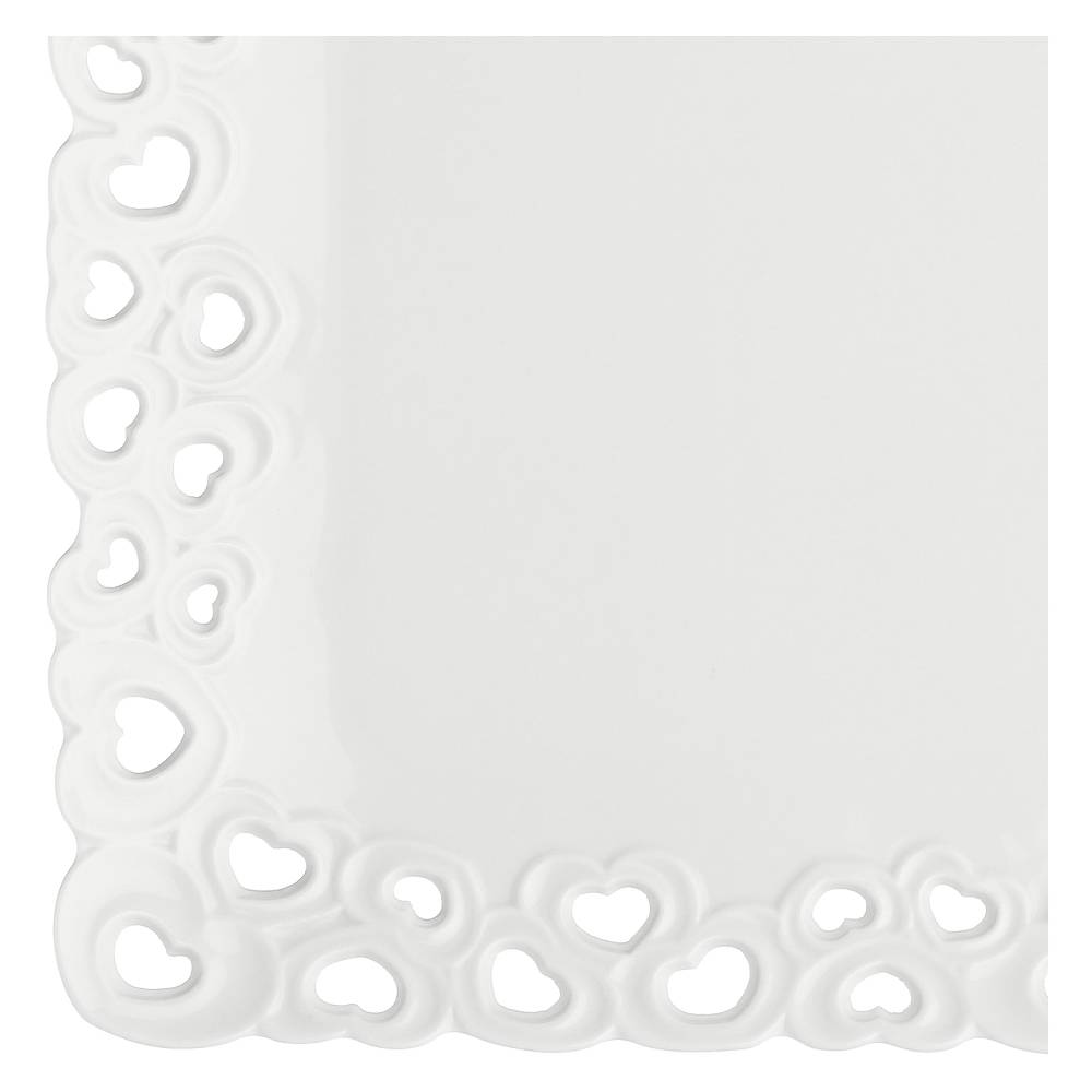 La Porcellana Bianca Vassoio Traforato 31x22 cm Valentino Consegna Veloce