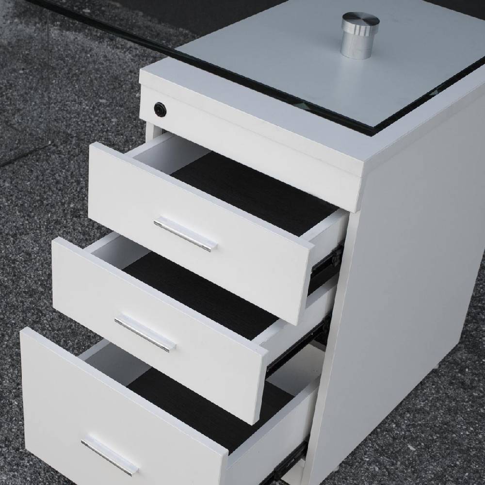 Itamoby Scrittoio B-Desk con cassettiera L.125,5 P.65 H.74,5 Qualità Garantita