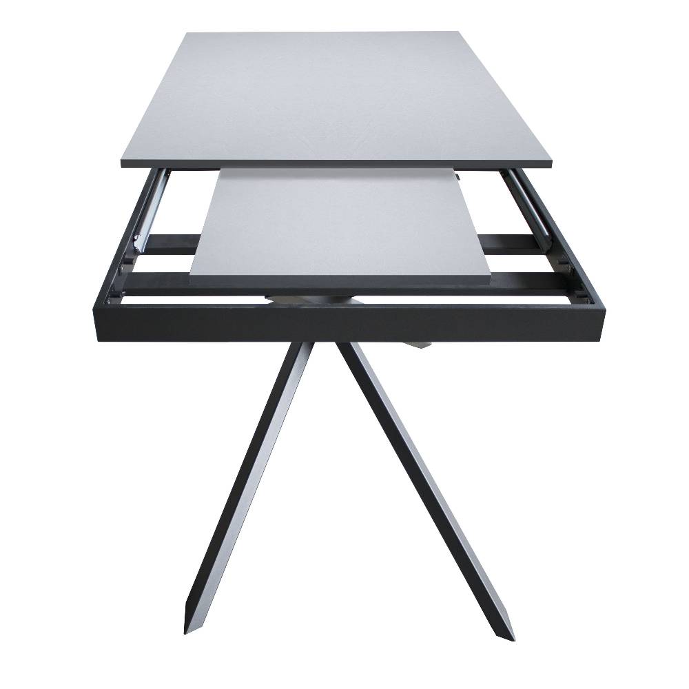 Itamoby Tavolo allungabile 90×160/220 cm Ganty Bianco Spatolato – bordo Antracite telaio Antracite Spedizione Gratuita