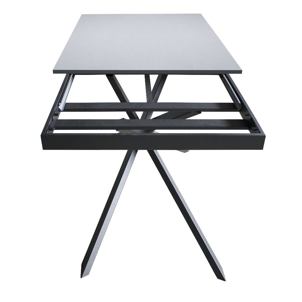 Itamoby Tavolo allungabile 90×120/180 cm Ganty Bianco Spatolato – bordo Antracite telaio Antracite Pezzi Unici