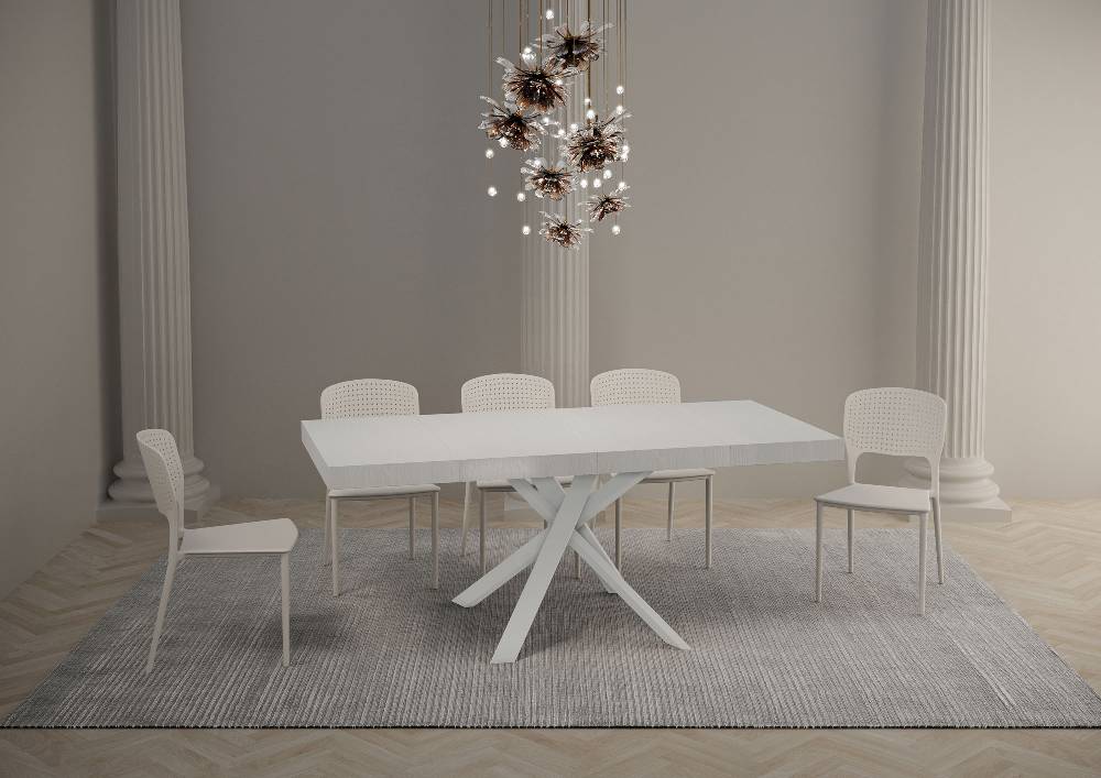 Itamoby Tavolo allungabile 90×90/194 cm Clerk Premium piano Bianco Frassino – gambe Bianche Acquista Ora