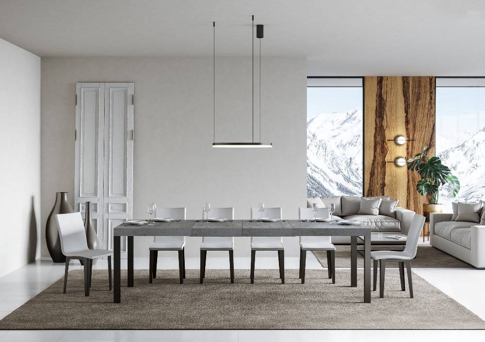 Itamoby Tavolo allungabile 90×180/284 cm Everyday Premium Cemento telaio Antracite Prezzo Ridotto