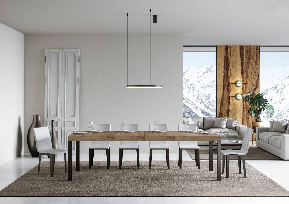Itamoby Tavolo allungabile 90×180/284 cm Everyday Premium Quercia Natura telaio Antracite Sottocosto