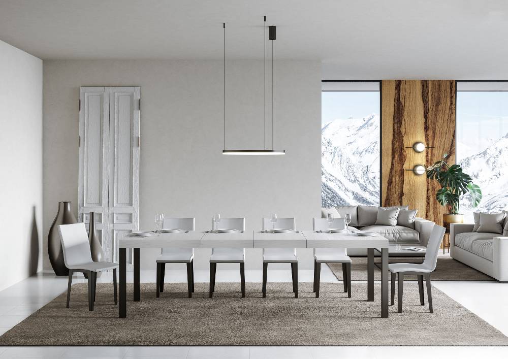 Itamoby Tavolo allungabile 90×180/284 cm Everyday Premium Bianco Frassino telaio Antracite Convenienza