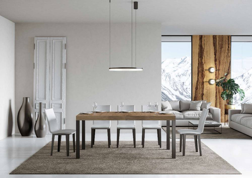 Itamoby Tavolo allungabile 90×160/264 cm Everyday Premium Quercia Natura telaio Antracite Sconto