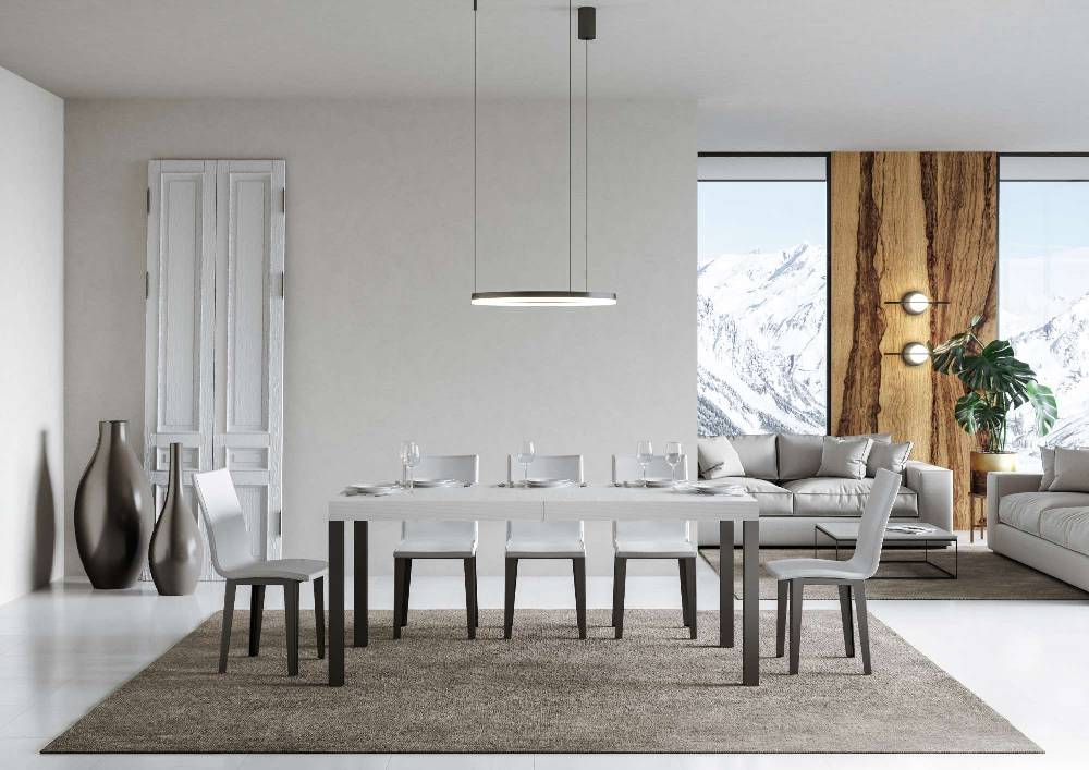 Itamoby Tavolo allungabile 90×160/264 cm Everyday Premium Bianco Frassino telaio Antracite Offerta