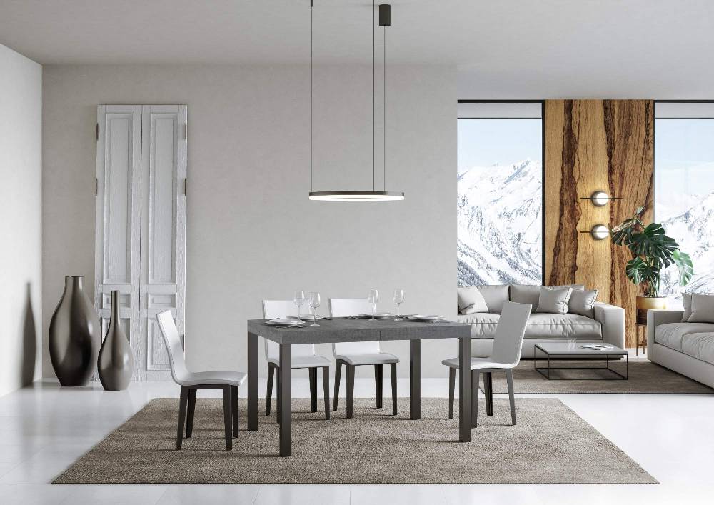 Itamoby Tavolo allungabile 90X120/224 cm Everyday Premium Cemento telaio Antracite Vendita Calda