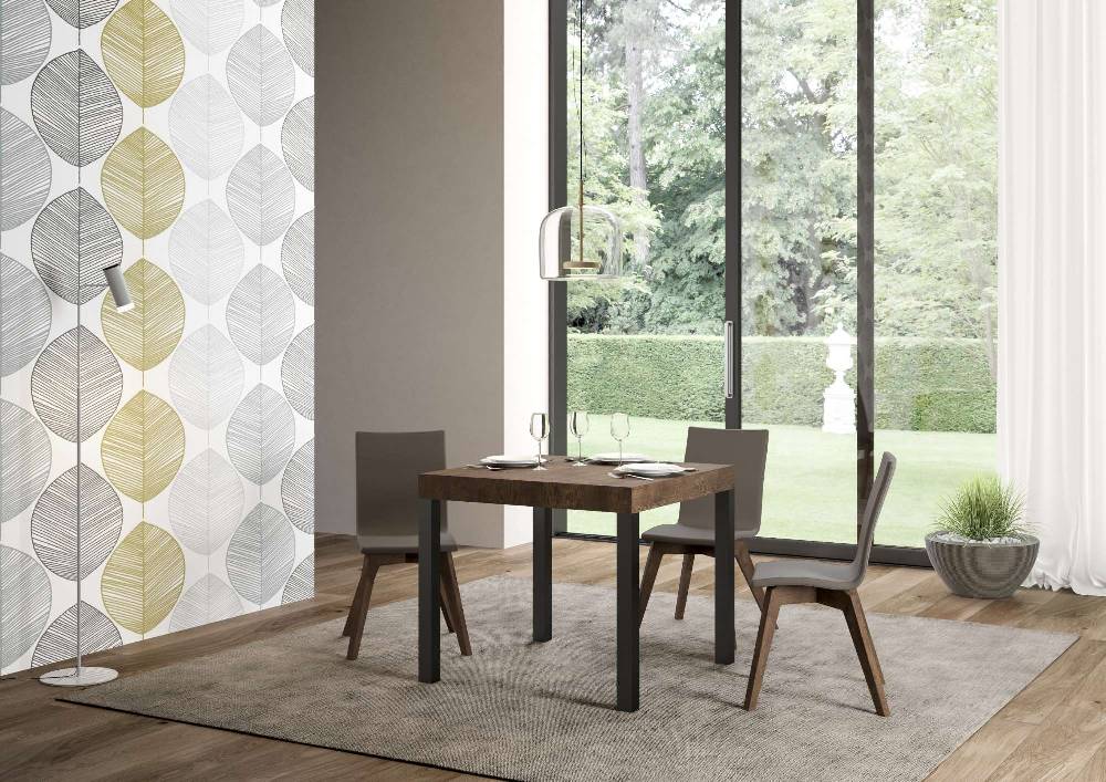 Itamoby Tavolo allungabile 90×90/246 cm Everyday Premium Noce telaio Antracite I Più Venduti