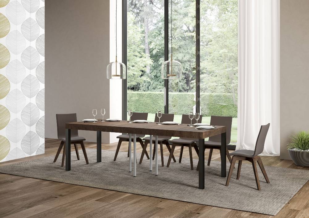 Itamoby Tavolo allungabile 90×90/246 cm Everyday Premium Noce telaio Antracite I Più Venduti