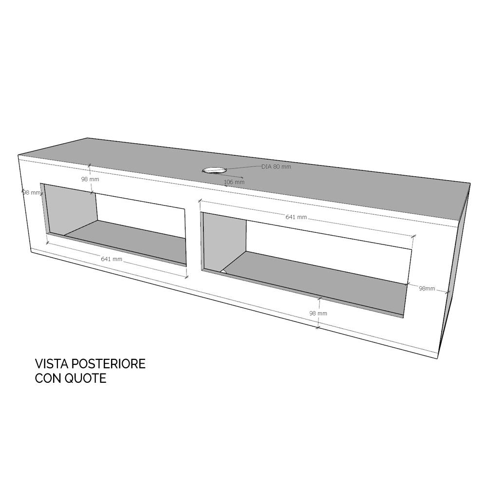 Itamoby Base TV Ribalta con passa cavi L.153,6 H.40 P.39,5 con piedini Noce Acquista Ora