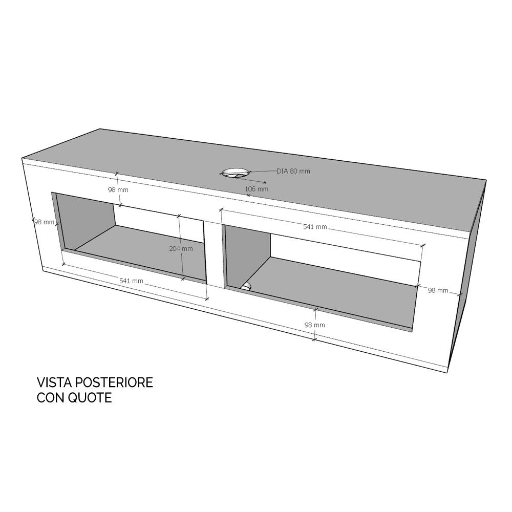 Itamoby Pensile TV Ribalta con passa cavi L.133,6H.40 P.39,5 Noce Vendita Economica