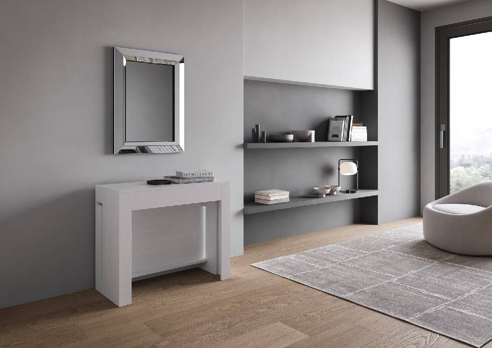 Itamoby Consolle allungabile Evolve con Panca inferiore e superiore Bianco Frassino Qualità
