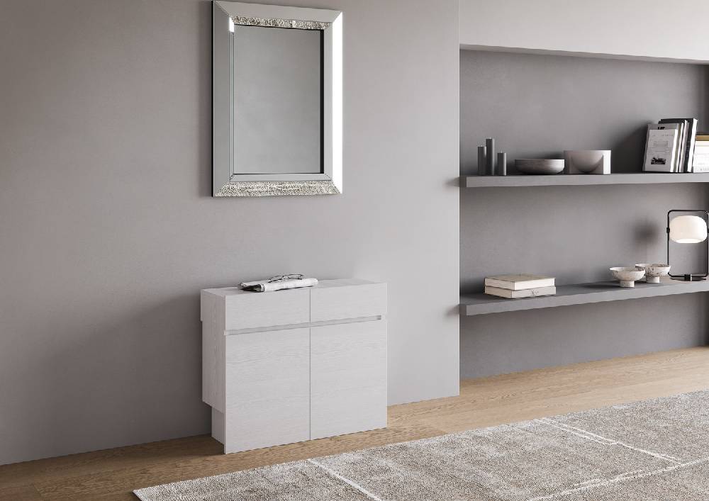 Itamoby Consolle allungabile Evolve con Panca inferiore e superiore Bianco Frassino Qualità