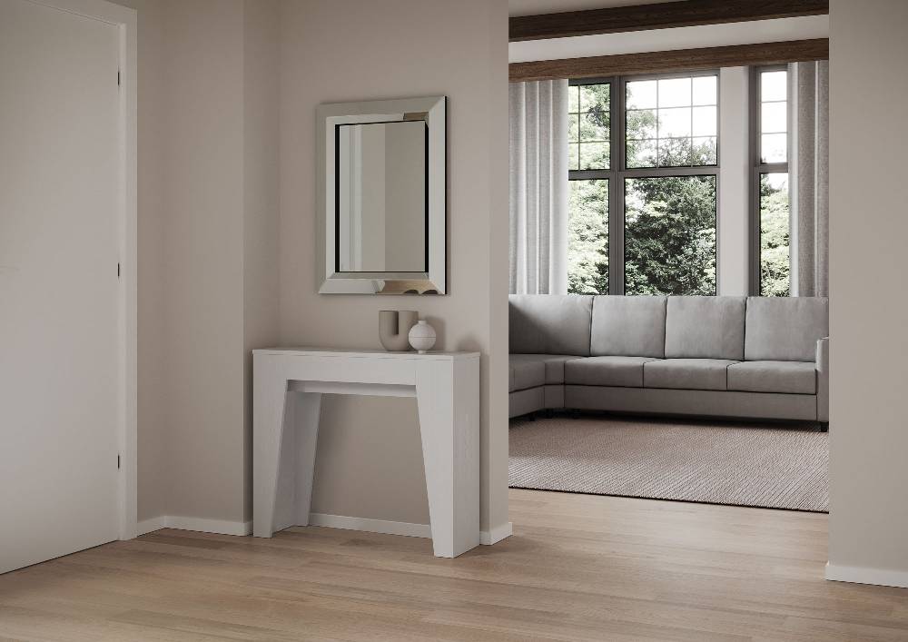 Itamoby Consolle allungabile 90×25/181 cm Narrow Bianco Frassino Promozione Limitata