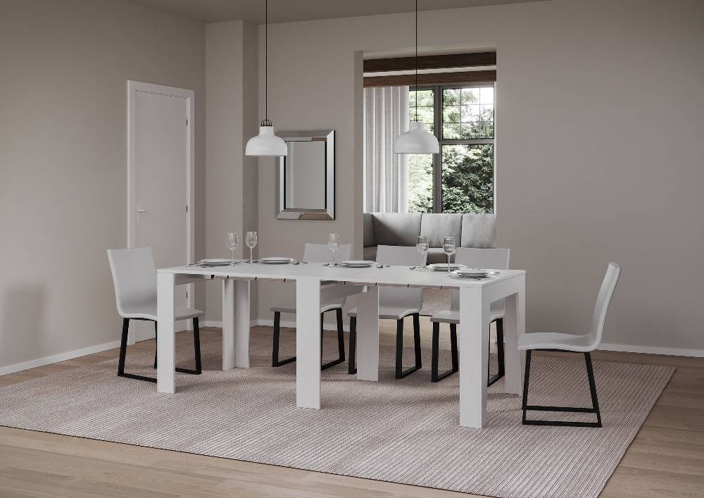 Itamoby Consolle allungabile 90×25/181 cm Narrow Bianco Frassino Promozione Limitata