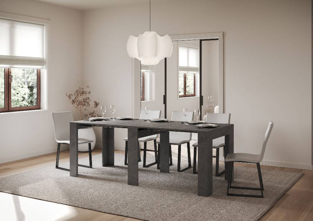Itamoby Consolle allungabile 90×25/181 cm Slick Antracite Fino Al -60%