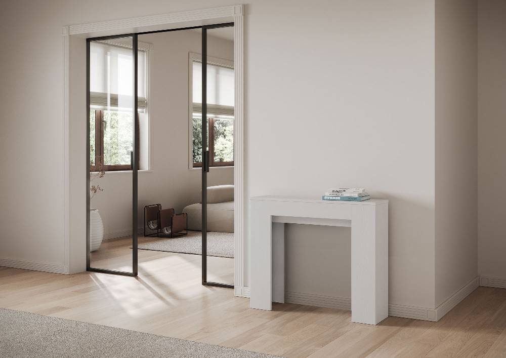 Itamoby Consolle allungabile 90×25/181 cm Slick Bianco Frassino Prezzo Ridotto