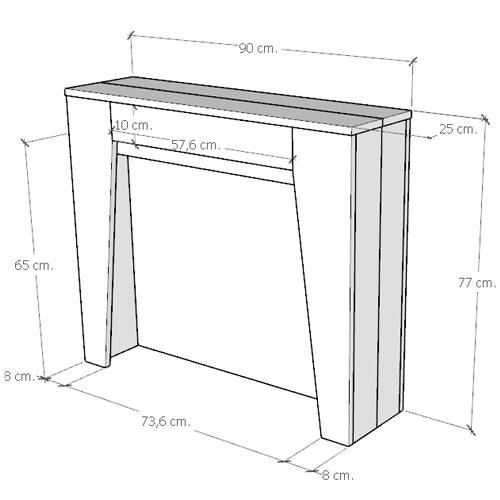 Itamoby Consolle allungabile 90×25/211 cm Anea Bianco Frassino Presa