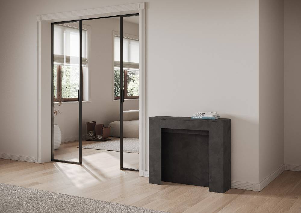 Itamoby Consolle allungabile 90×25/211 cm Kiba Antracite Sconto