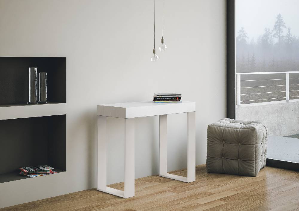 Itamoby Consolle allungabile 90×40/300 cm Tecno Bianco Frassino telaio Bianco Saldi