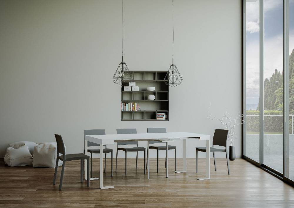 Itamoby Consolle allungabile 90×40/300 cm Tecno Bianco Frassino telaio Bianco Saldi