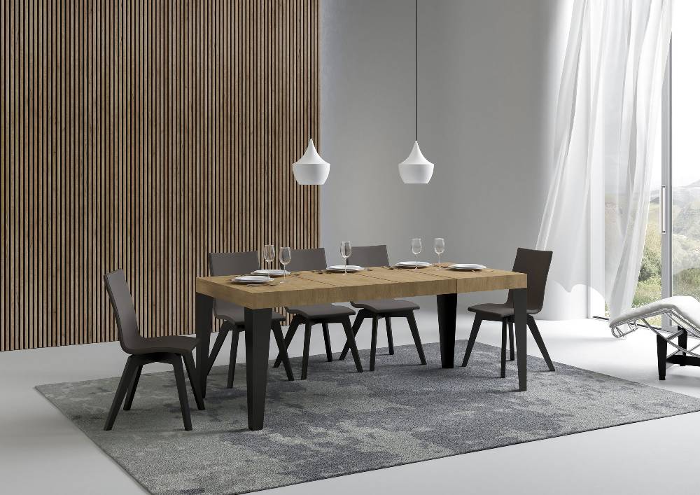 Itamoby Tavolo allungabile 90X140/244 cm Flame Premium Quercia Natura telaio Antracite 2025