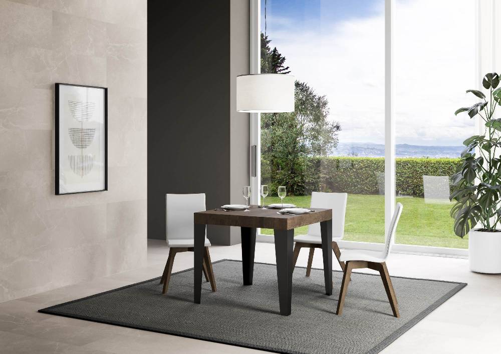 Itamoby Tavolo allungabile 90×90/246 cm Flame Premium Noce telaio Antracite Negozi Online