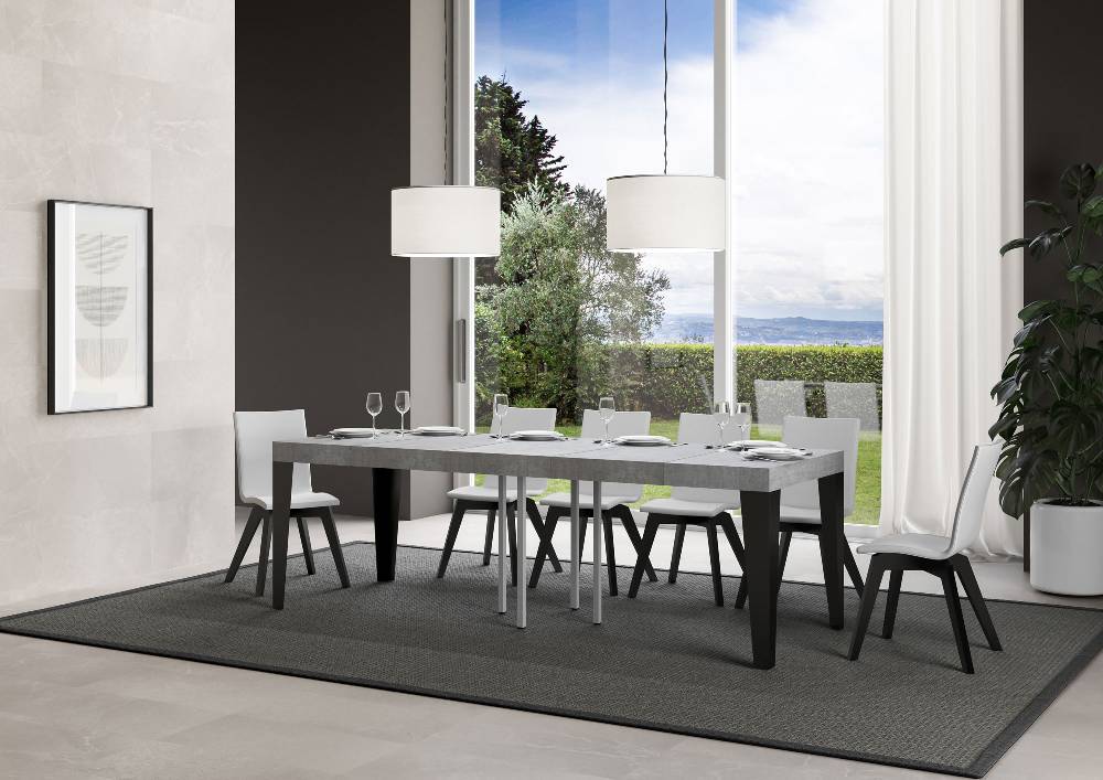 Itamoby Tavolo allungabile 90×90/246 cm Flame Premium Cemento telaio Antracite Acquista Ora
