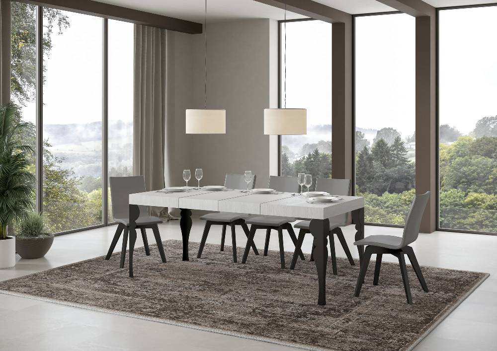 Itamoby Tavolo allungabile 90X140/244 cm Paxon Premium Bianco Frassino telaio Antracite Online