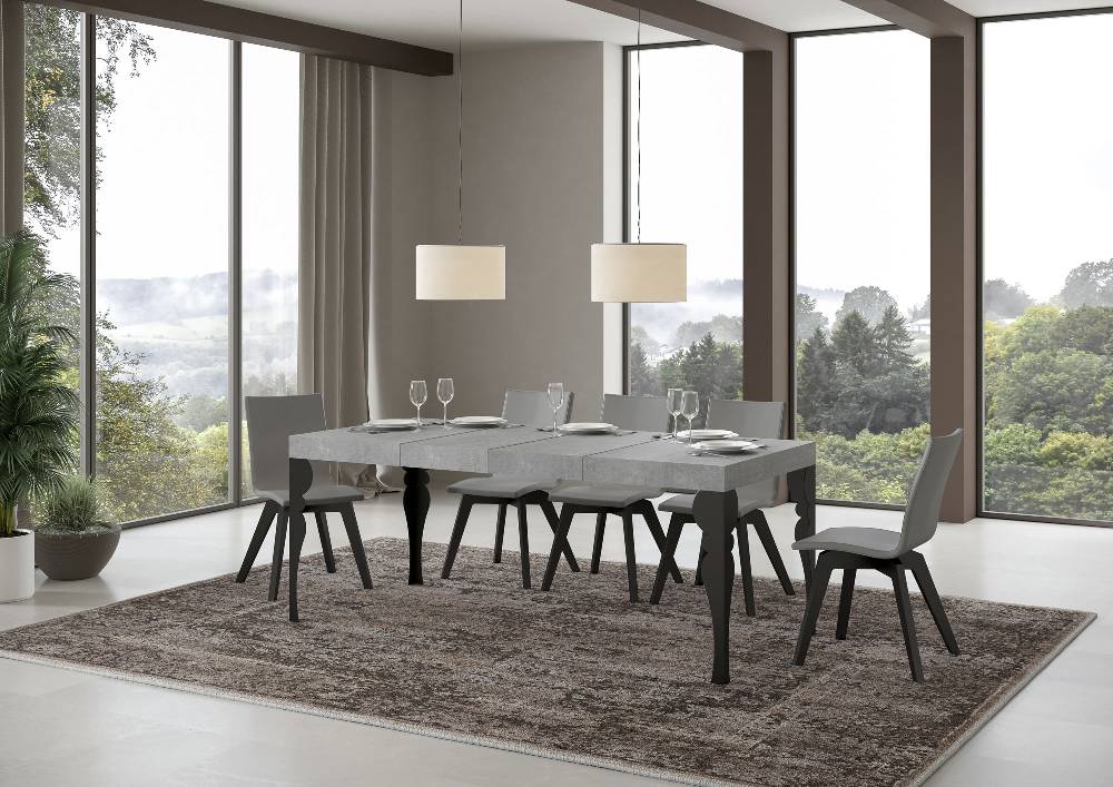 Itamoby Tavolo allungabile 90×130/234 cm Paxon Premium Cemento telaio Antracite In Vendita