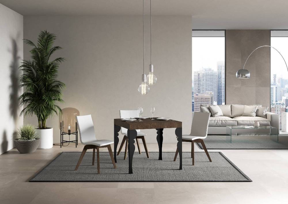Itamoby Tavolo allungabile 90×90/246 cm Paxon Premium Noce telaio Antracite I Più Venduti