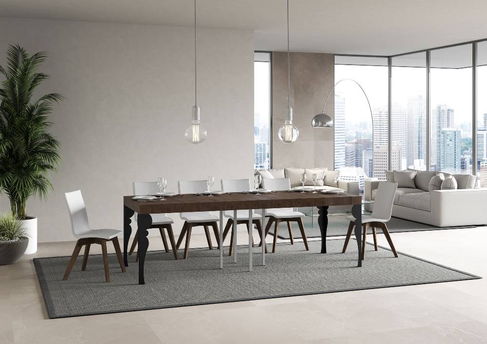 Itamoby Tavolo allungabile 90×90/246 cm Paxon Premium Noce telaio Antracite I Più Venduti