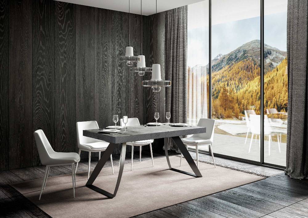 Itamoby Tavolo allungabile 90×180/284 cm Proxy Premium Cemento telaio Antracite Moda