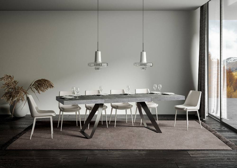 Itamoby Tavolo allungabile 90×180/284 cm Proxy Premium Cemento telaio Antracite Moda