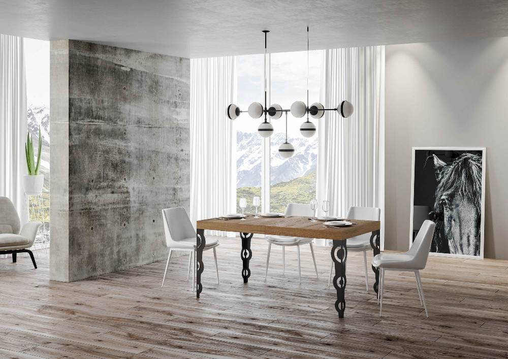 Itamoby Tavolo allungabile 90×180/284 cm Karamay Premium Quercia Natura telaio Antracite Vendita