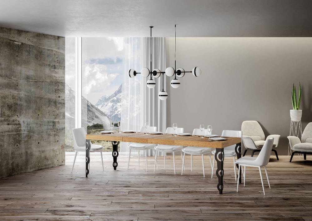 Itamoby Tavolo allungabile 90×180/284 cm Karamay Premium Quercia Natura telaio Antracite Vendita