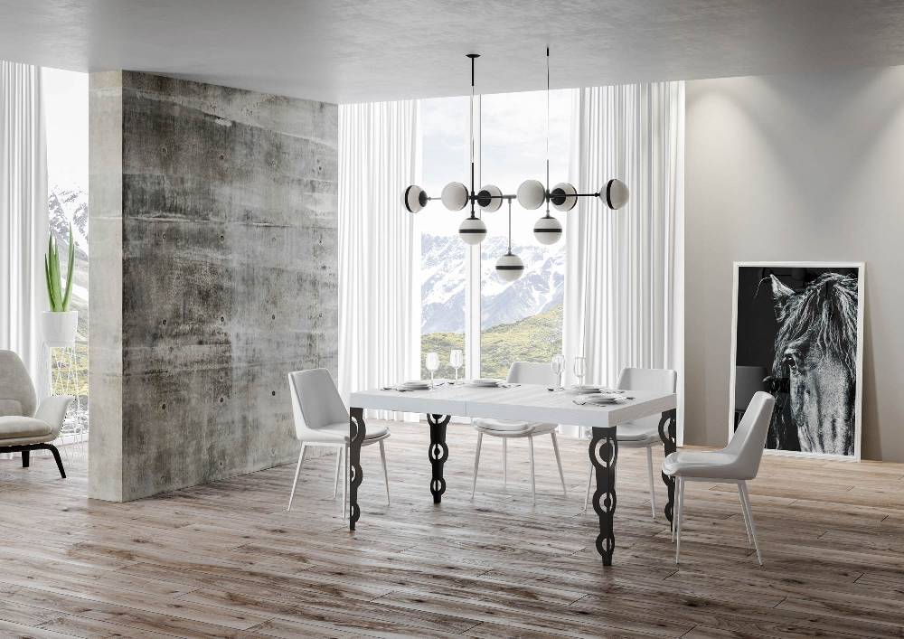 Itamoby Tavolo allungabile 90×180/284 cm Karamay Premium Bianco Frassino telaio Antracite Promozione