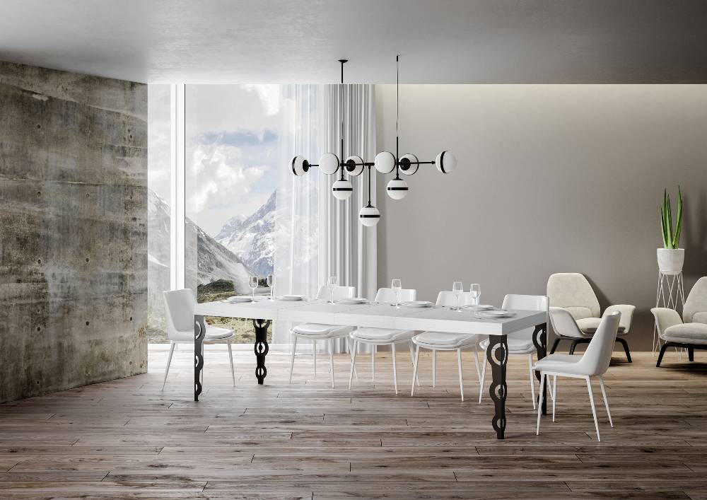 Itamoby Tavolo allungabile 90×180/284 cm Karamay Premium Bianco Frassino telaio Antracite Promozione