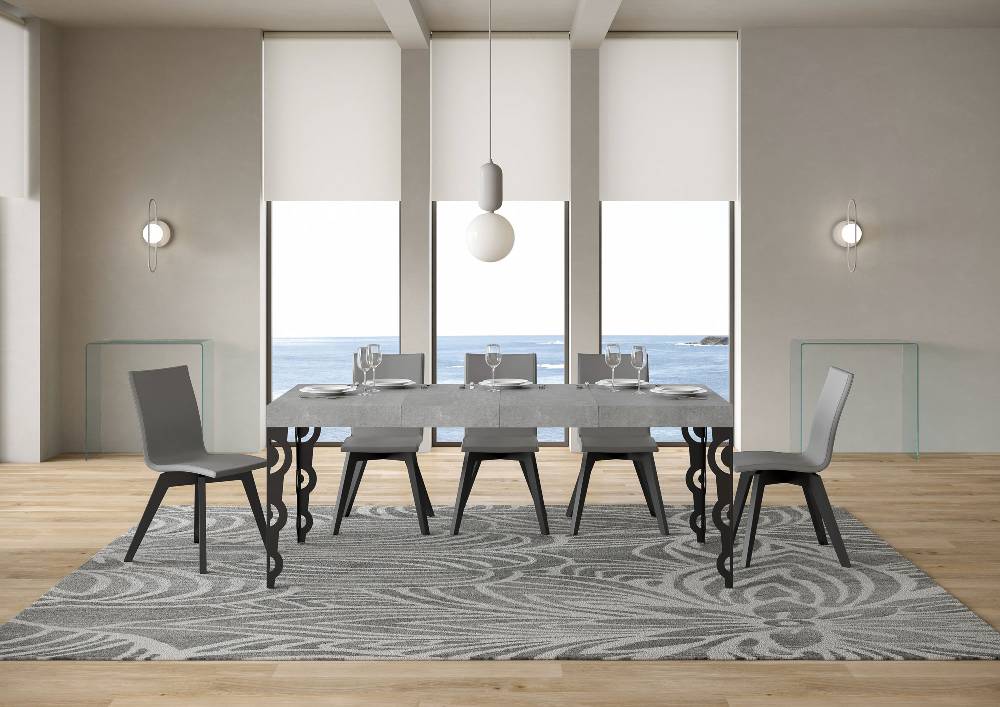 Itamoby Tavolo allungabile 90X140/244 cm Karamay Premium Cemento telaio Antracite Acquista Ora