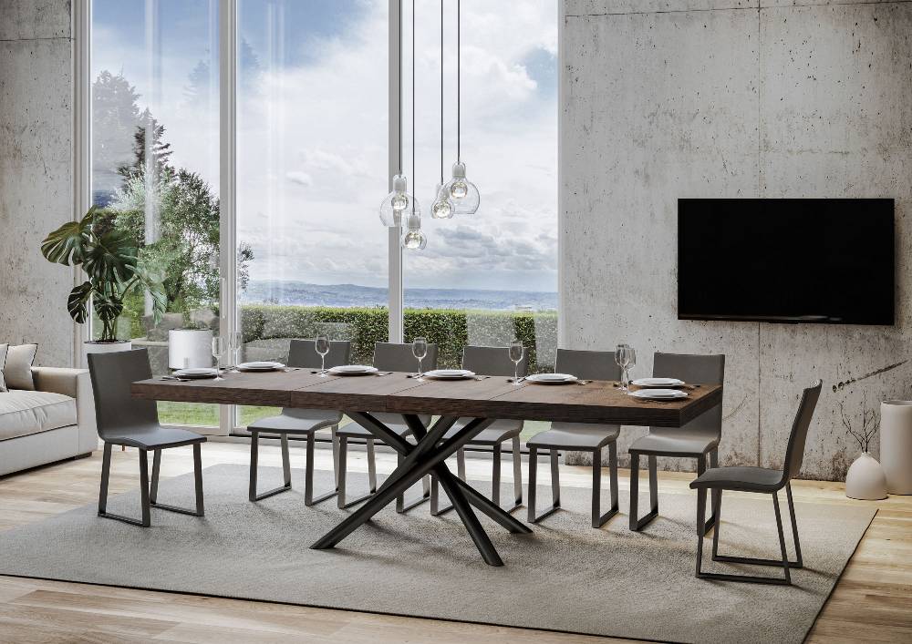 Itamoby Tavolo allungabile 90×160/264 cm Famas Premium Noce telaio Antracite Soddisfazione Garantita