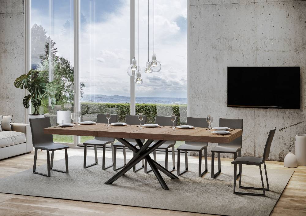 Itamoby Tavolo allungabile 90×160/264 cm Famas Premium Quercia Natura telaio Antracite Negozi Online